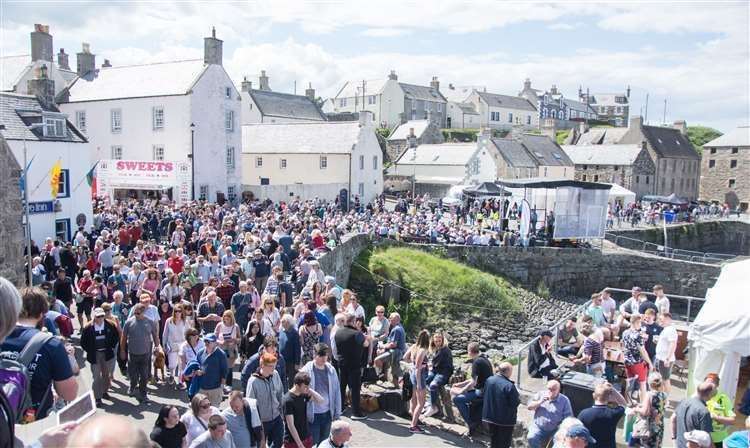 Throngs of people at Portsoy's Scottish Traditional Boat Festival in 2019.
