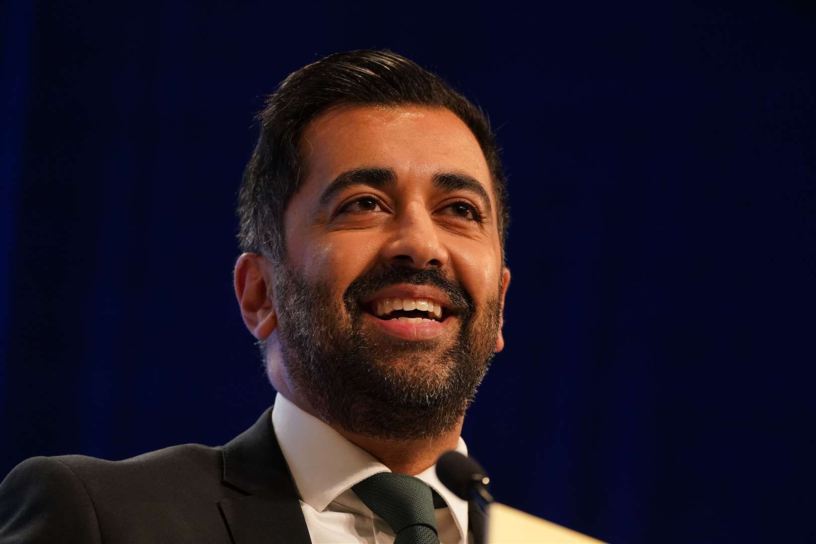 Humza Yousaf addressed the SNP conference for the first time as leader (Andrew Milligan/PA)