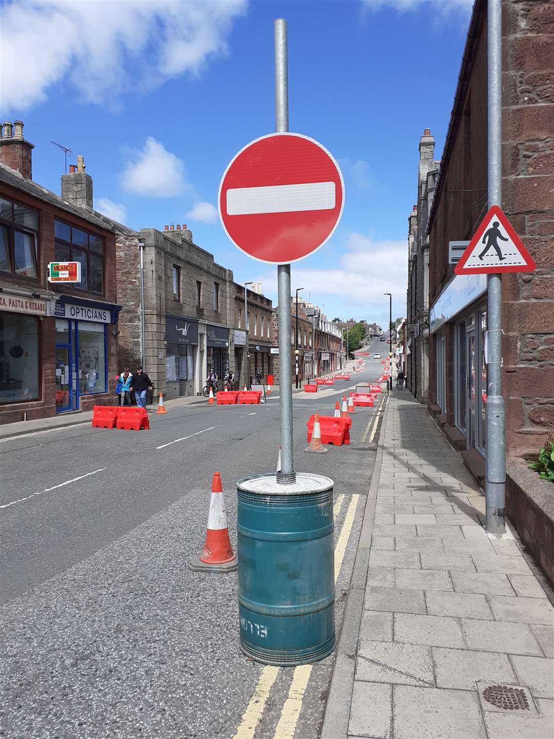 Turriff's Main Street with the new restrictions in place.
