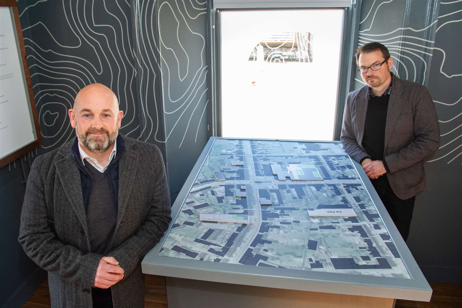 Colin Corson, left, operations manager, food and beverage, and Dr Peter Bye-Jensen, heritage consultant, for Dufftown: A New Dawn, a project launched to regenerate the Speyside town. Picture: Daniel Forsyth.