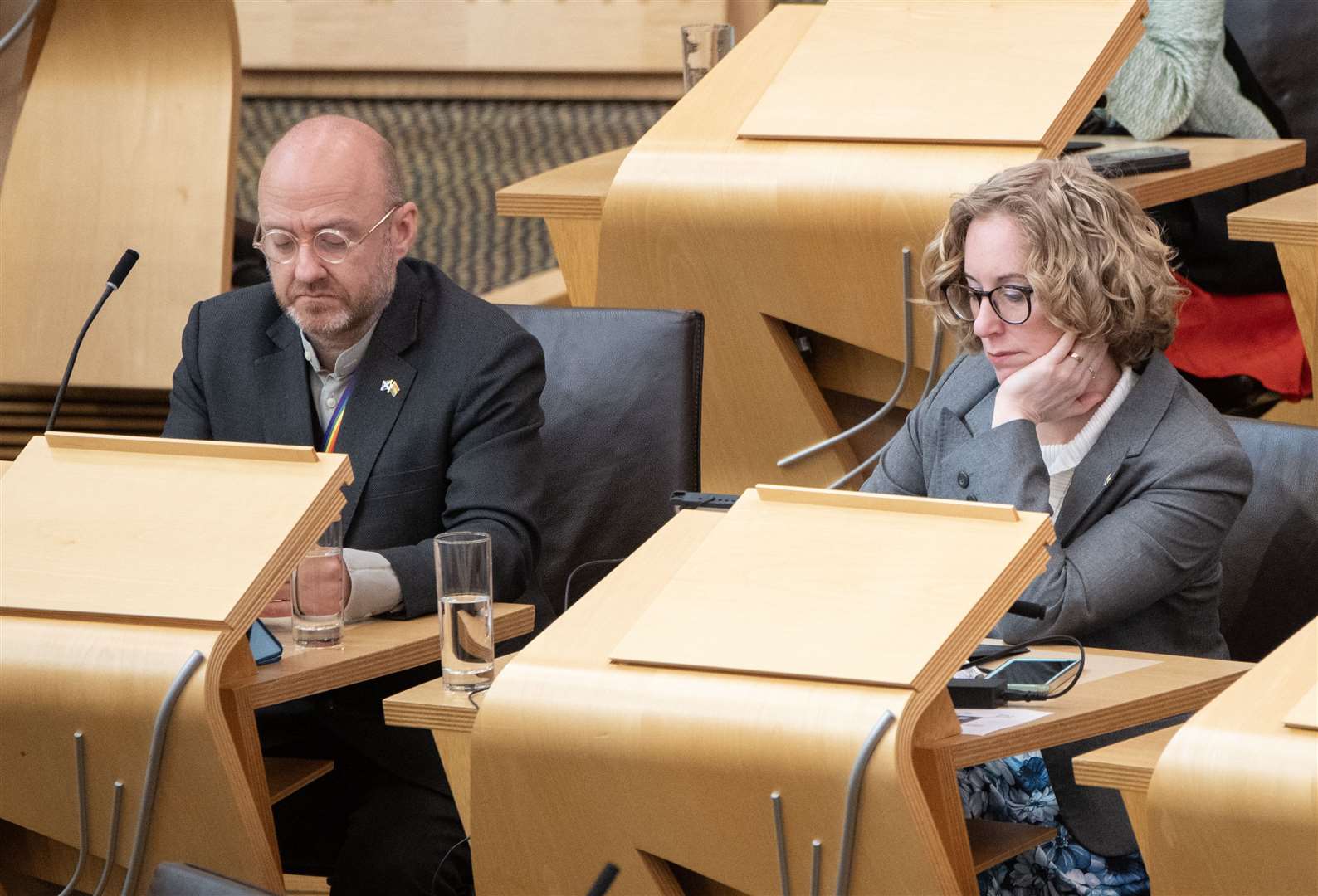 Green co-leaders Patrick Harvie and Lorna Slater – who are no longer Government ministers – said their MSPs will vote against Humza Yousaf (Lesley Martin/PA)