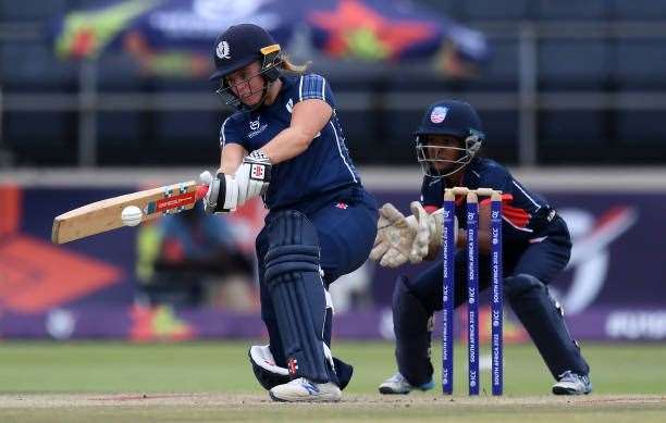 Batting for Scotland in South Africa. Photo by Johan Rynners-ICC/ICC via Getty Images)