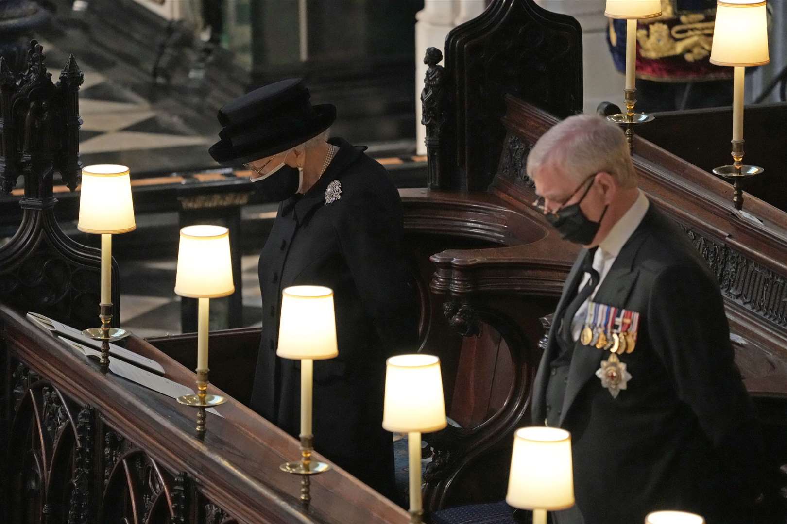 The Queen and the Duke of York during the funeral of the Duke of Edinburgh (Yui Mok/PA)