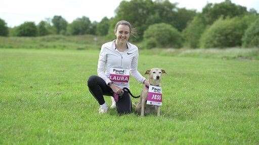 Olympian Laura Muir with Jess. Picture courtesy of Scottish SPCA