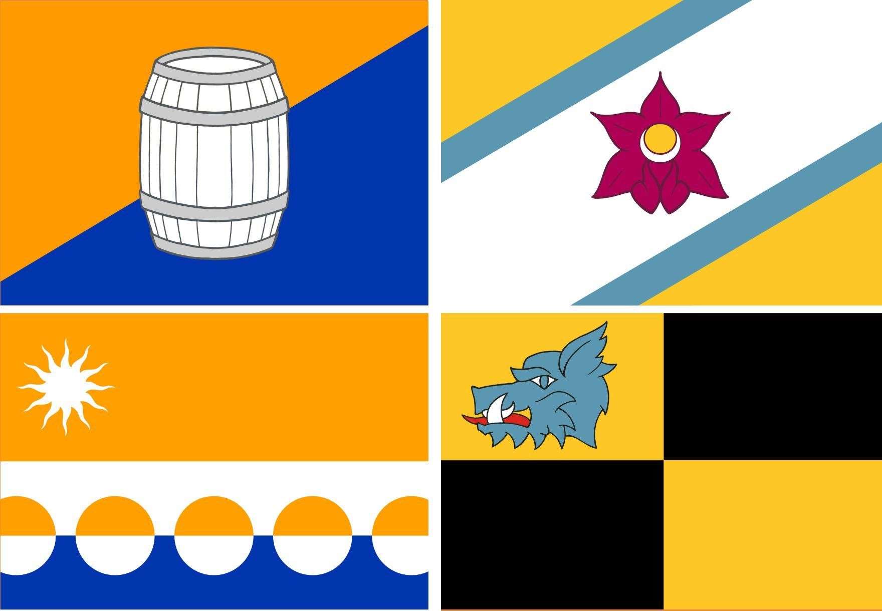 The public will be able to choose between these four designs, with the winner to be Banffshire's new flag.