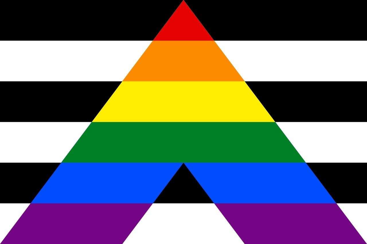 The pride flag representing straight allies.