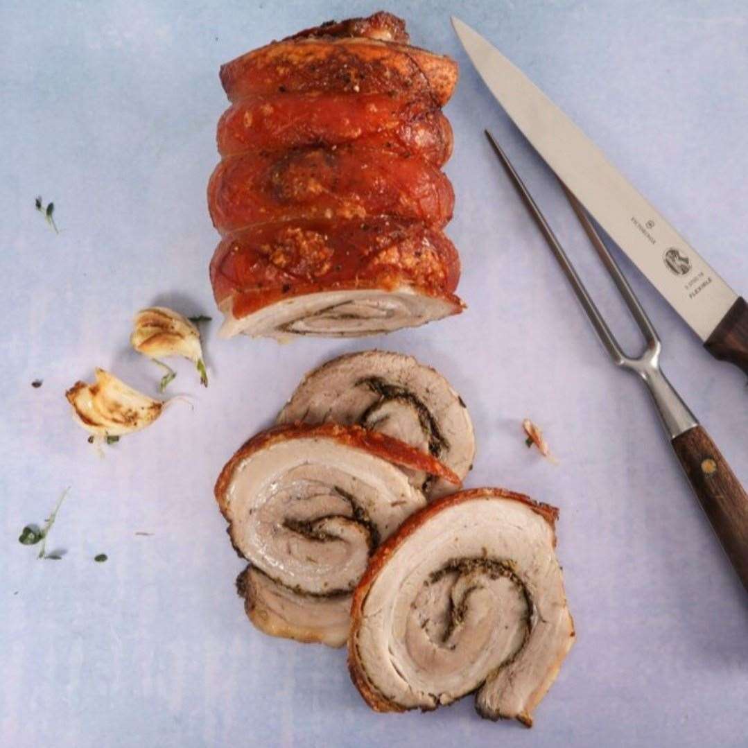 Donald Russell's traditional porchetta roast received a two-star award.