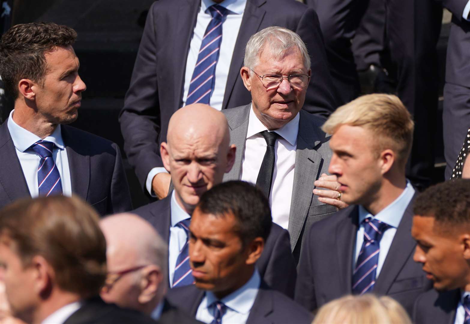 Sir Alex Ferguson leaves the church after the funeral service (Andrew Milligan/PA)