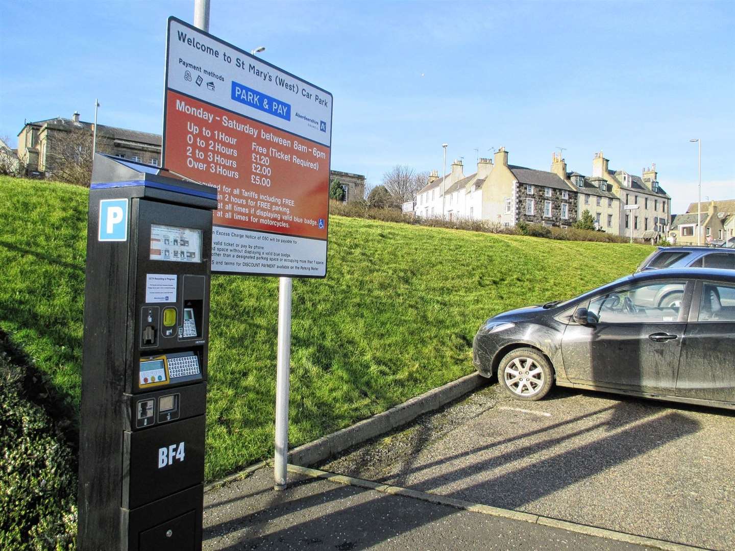 The changes to charges for pay and display car parks in Aberdeenshire will start in September.