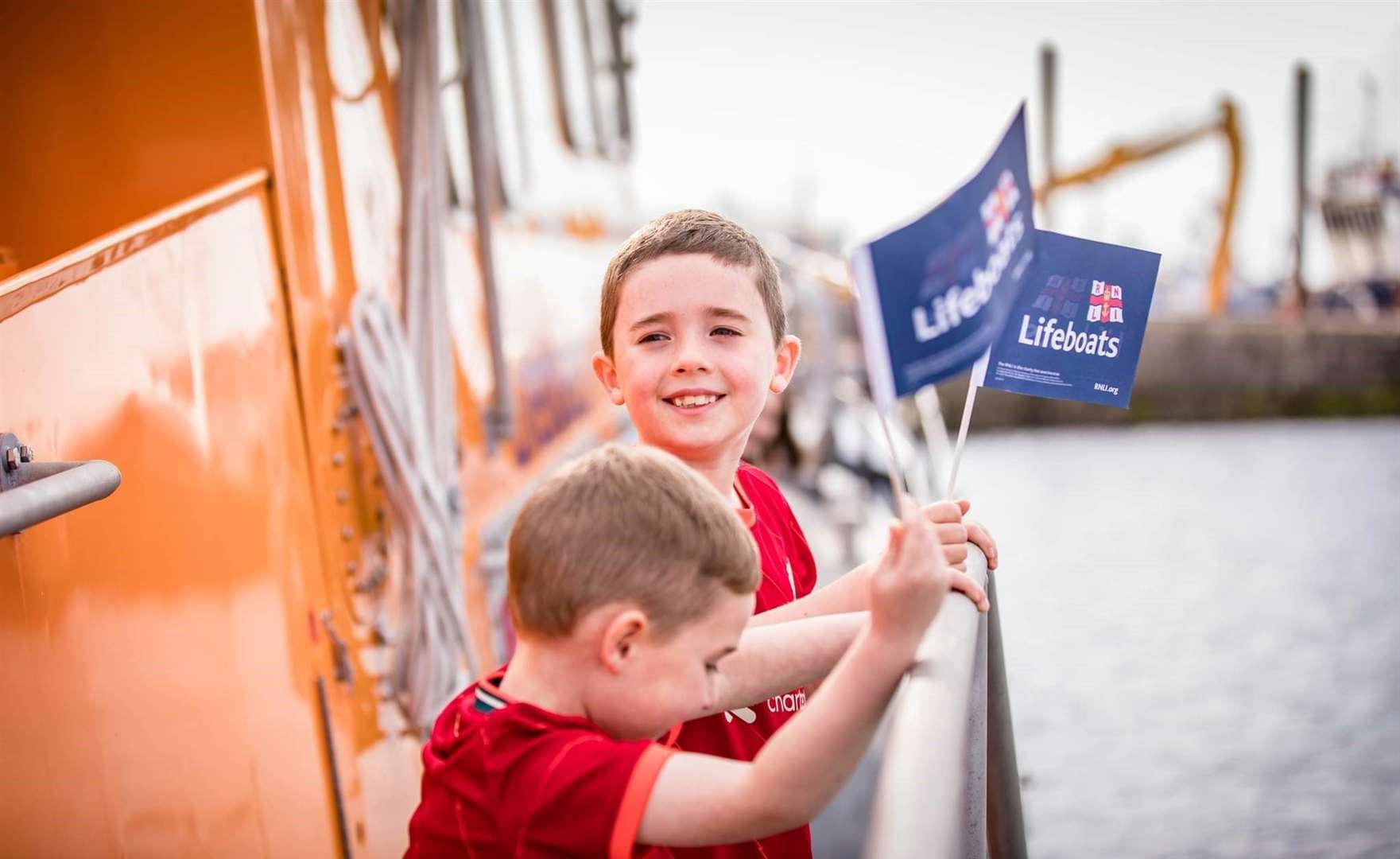 Fun for all – younger visitors always enjoy touring Buckie’s Severn class lifeboat, the largest in the RNLI fleet. Picture: RNLI Buckie