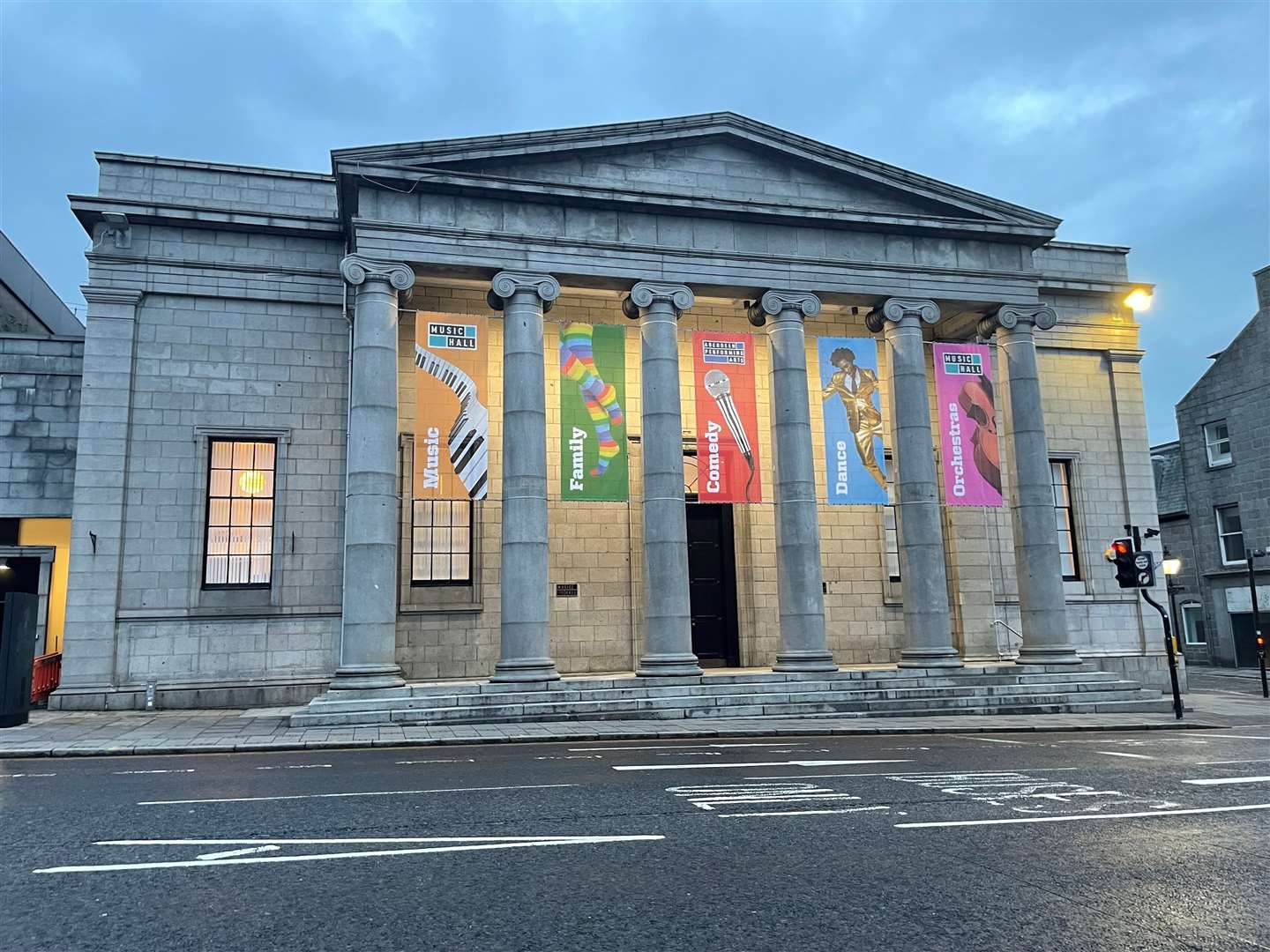 New colourful banners have been unveiled outside the Music Hall in Aberdeen.