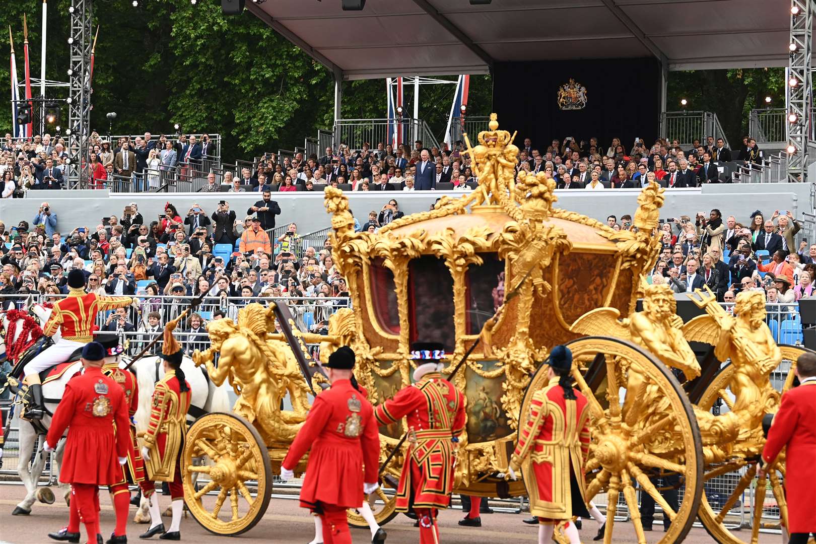The Gold State Coach during the Platinum Jubilee celebrations of 2022 (Doug Peters/PA)