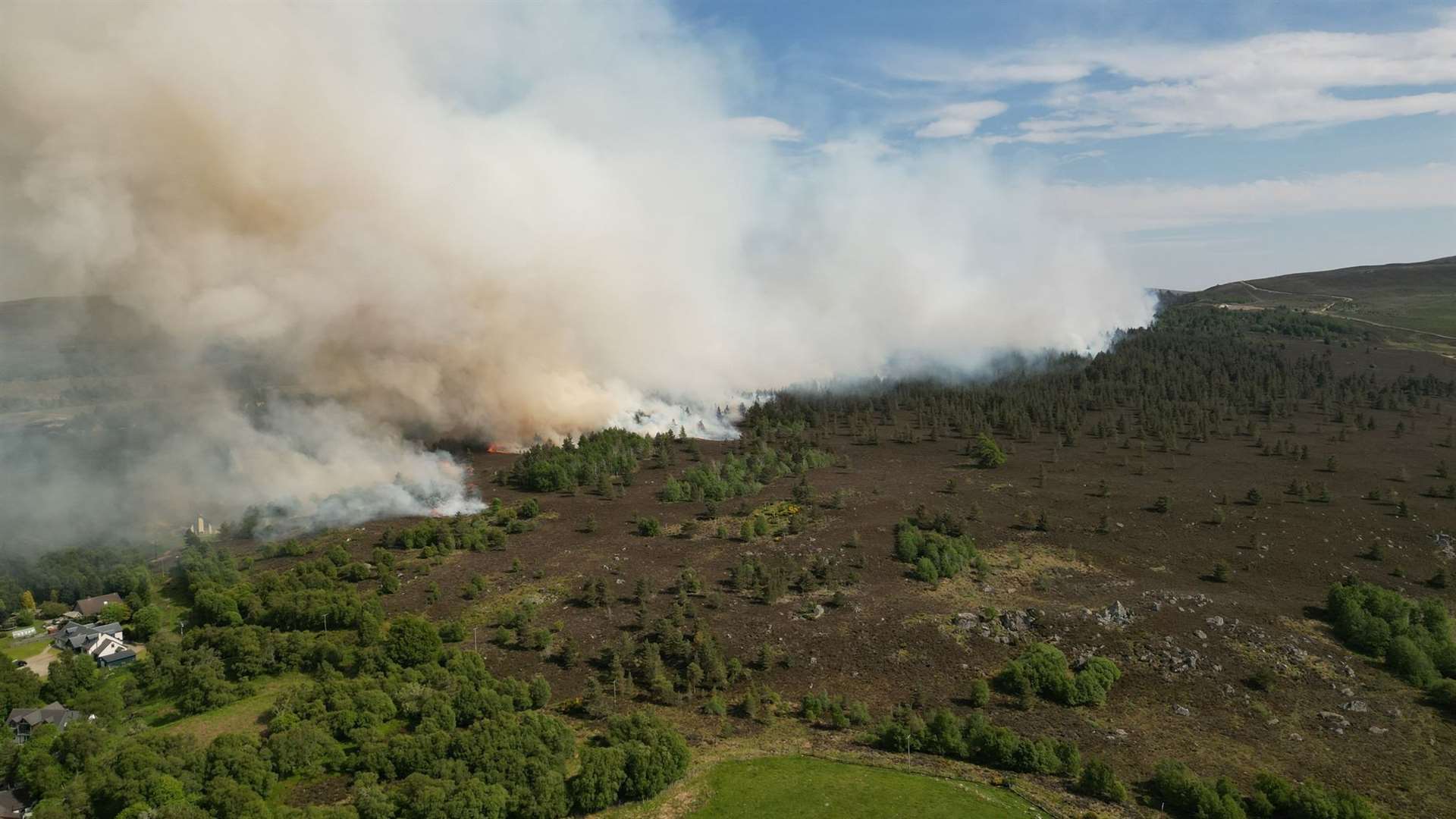 The extent of the wildfire in Daviot. Pictures: Gábor Barton.