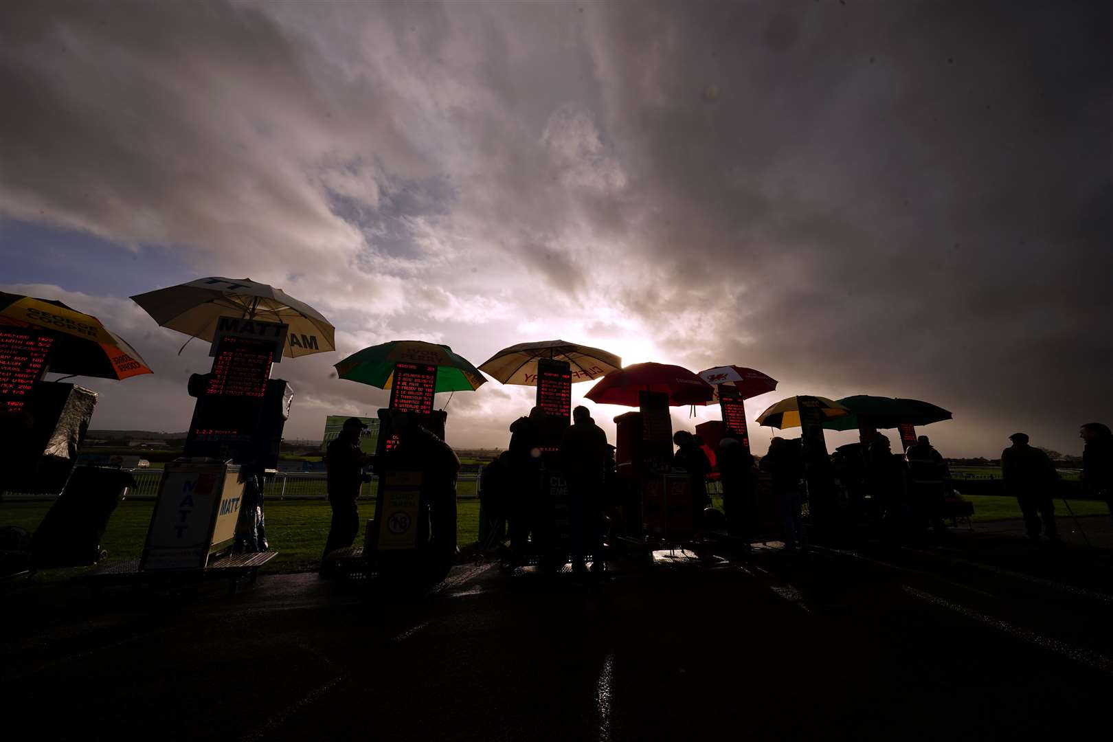 Bookmaker stalls at Hereford racecourse (David Davies/PA)