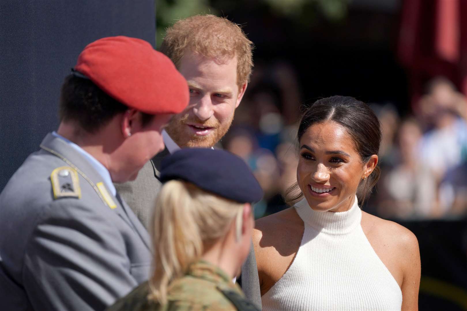 The Duke and Duchess of Sussex arrive at City Hall in Dusseldorf, Germany (Joe Giddens/PA)