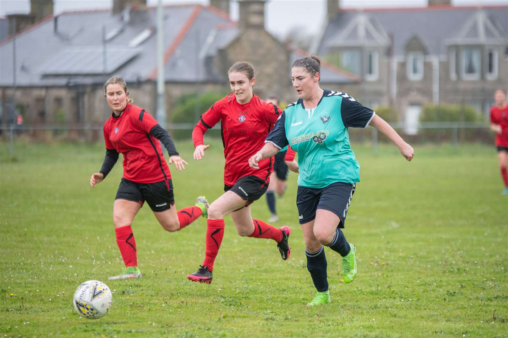 Buckie Ladies' Abbie Louise Marshall pushes forward...Buckie Ladies FC (8) vs Brora Rangers Ladies FC (1) - SWF Highlands and Islands League - Gordon Park, Portgordon 14/05/2023...Picture: Daniel Forsyth..