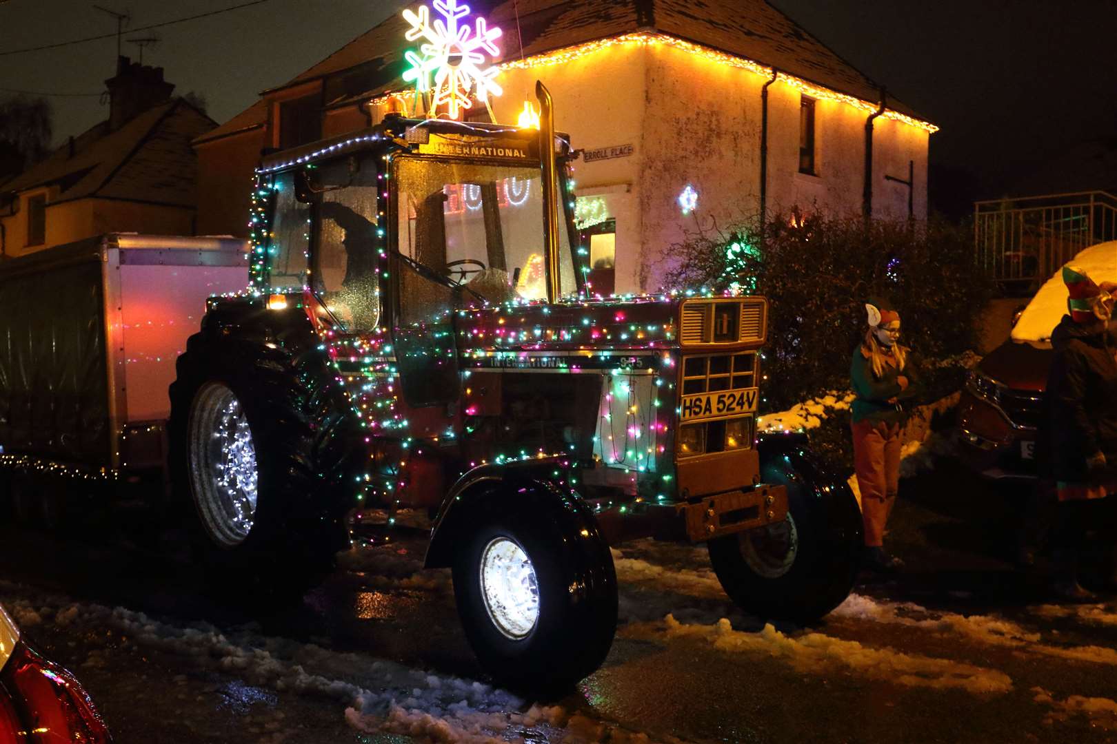 Santa and the tractors get set to head off around Turriff. Picture: David Porter
