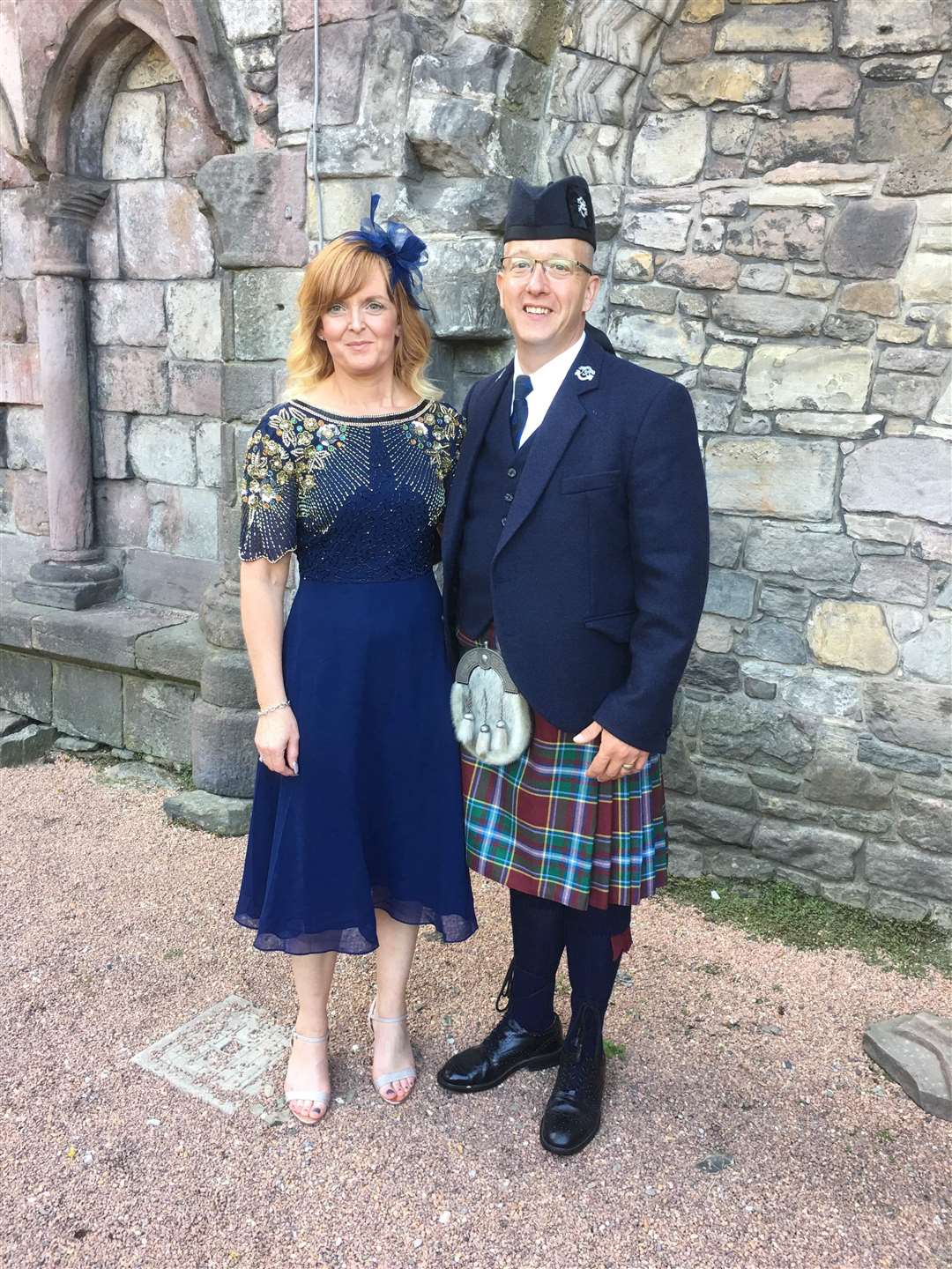 Buckie BBs' social media manager Allan Cowie, pictured here with wife Nicola at a Royal garden party at Holyrood Palace in Edinburgh last summer. Picture: Allan Cowie.
