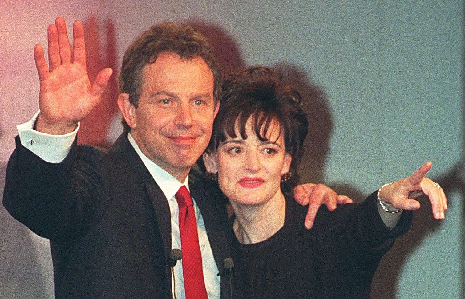 Tony Blair, pictured with his wife Cherie, became prime minister in May 1997 but was unable to attend the Irish Famine memorial event (Neil Munns/PA)