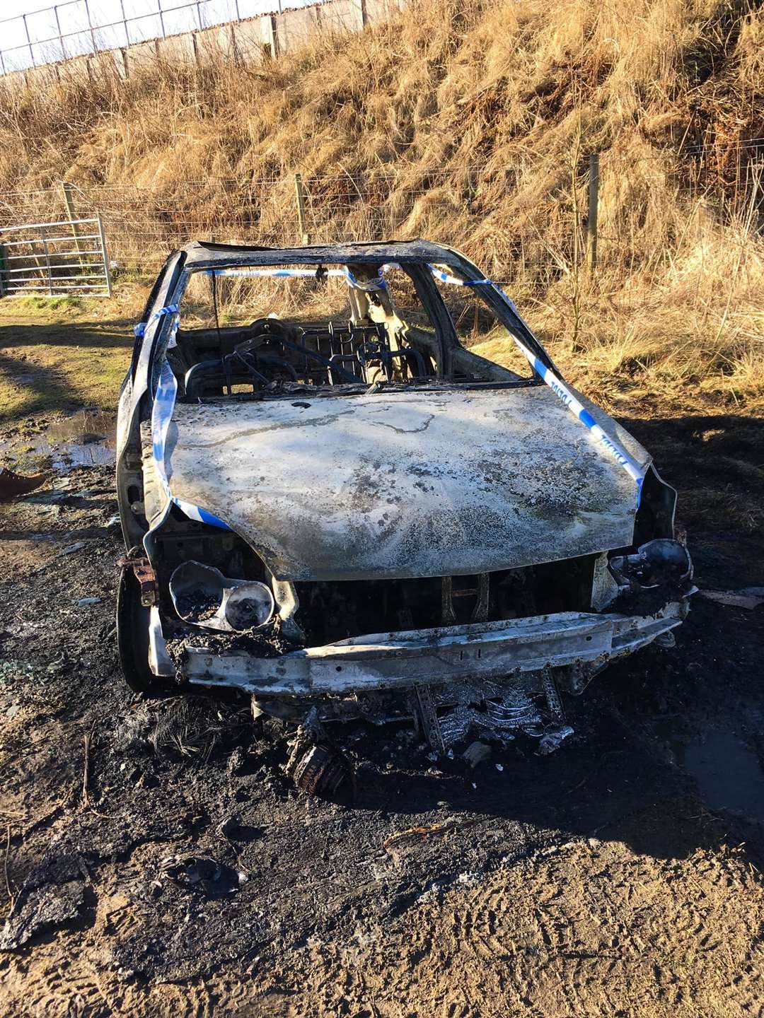 The vehicle was found burnt out near Inverurie