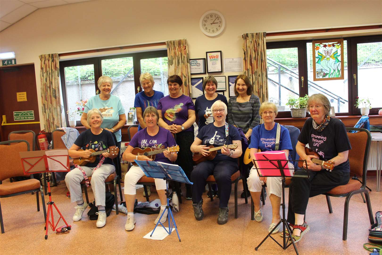 The Ukulele Strummers provided the lively entertainment for the Tuesday centre meeting in the Friendship room, Kemnay village hall on Tuesday. Picture: Griselda McGregor