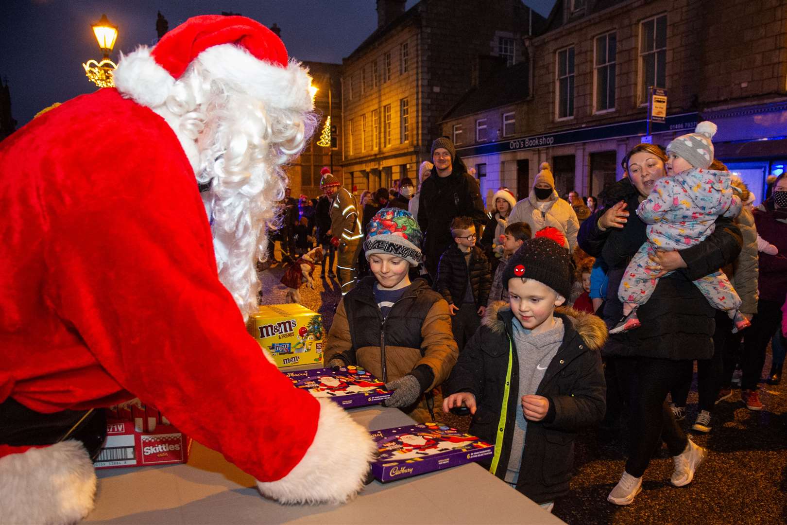 Long queues formed to see Santa . Picture: Daniel Forsyth.