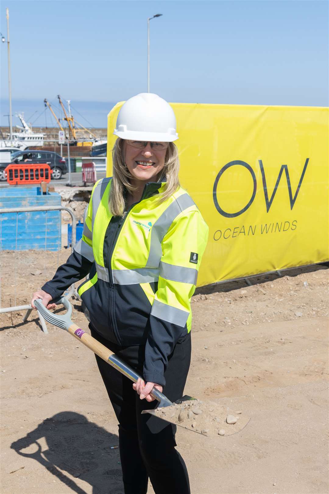 Formally marking the beginning of the construction process is Minister for Energy Gillian Martin MSP. Picture: Beth Taylor