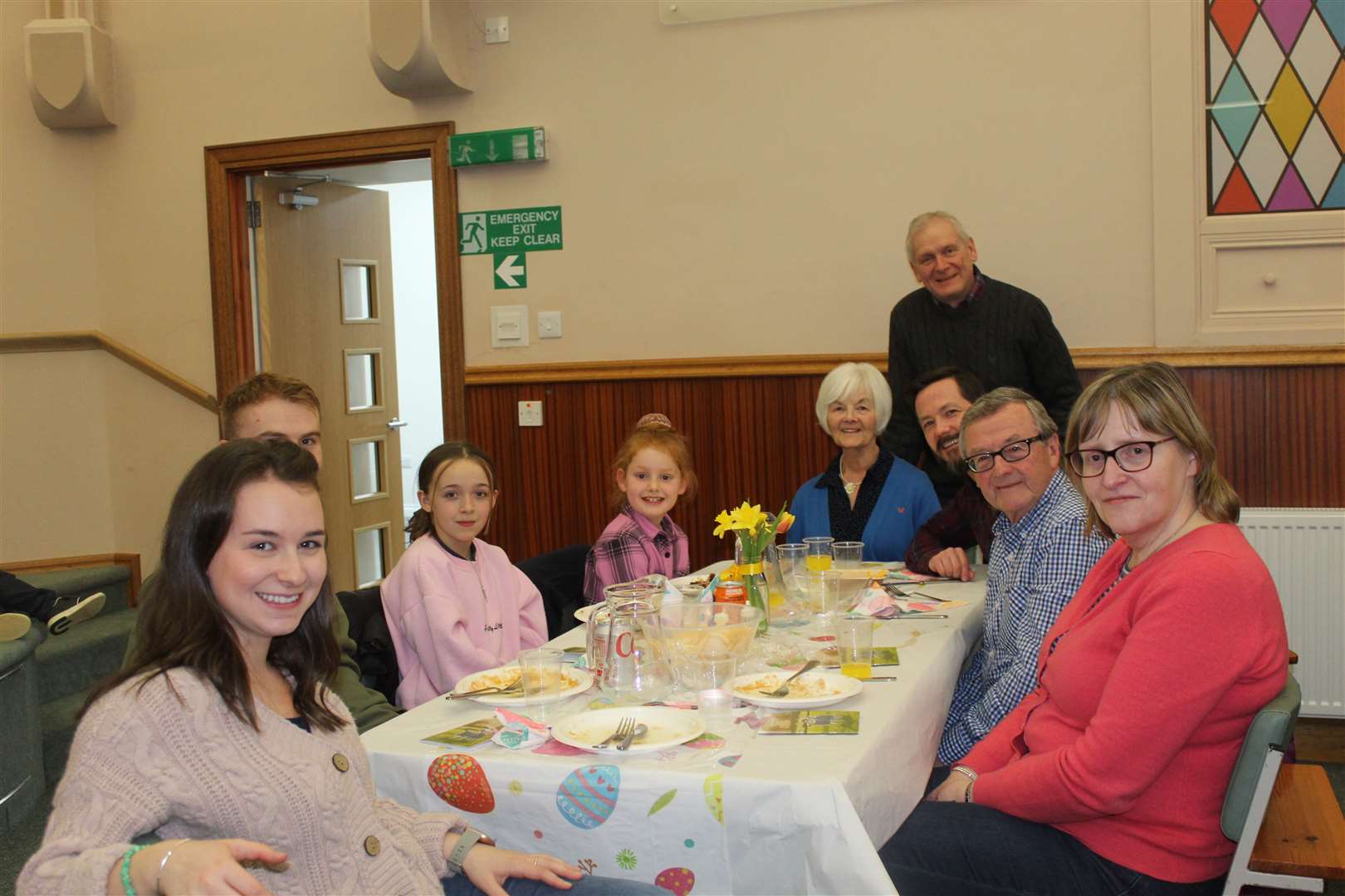 Guests were welcomed by Gospel hall elder Stephen Rankin and enjoyed an Easter-themed dinner on Friday evening.. Picture: Griselda McGregor
