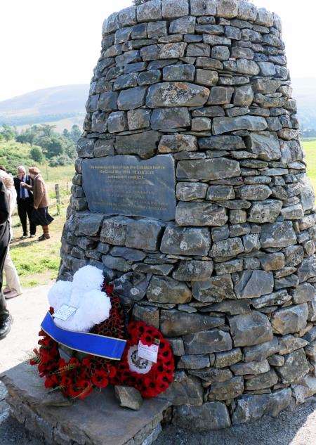 The WWI memorial cairn built by the community. (Photo Becky Saunderson)