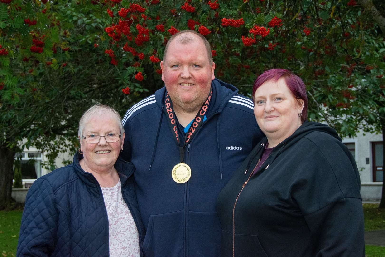 John Henderson with his wife Veronica and mum, Margaret.