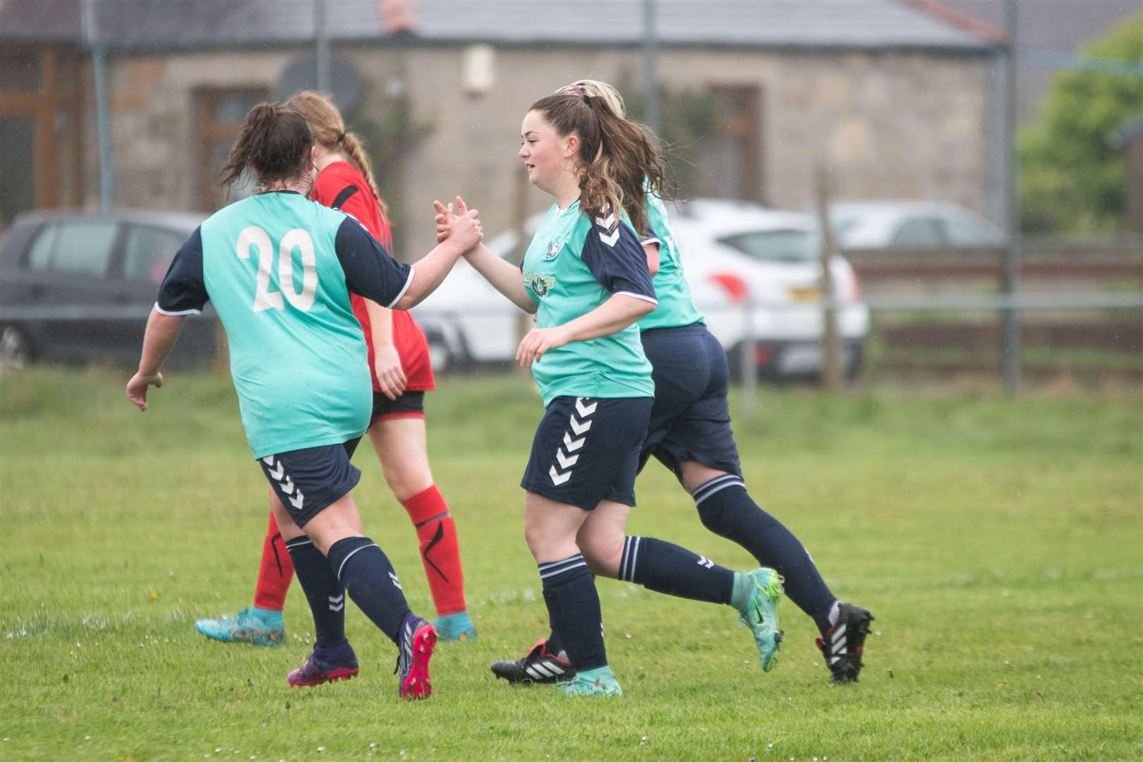 Lori Lappin, pictured here against Brora Rangers, was on target again for Buckie Ladies. Picture: Daniel Forsyth