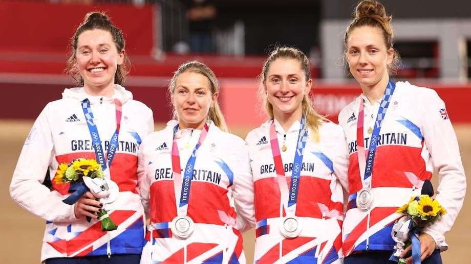 Cyclist Neah Evans (second left) was part of the women’s team pursuit squad that won Olympic silver.