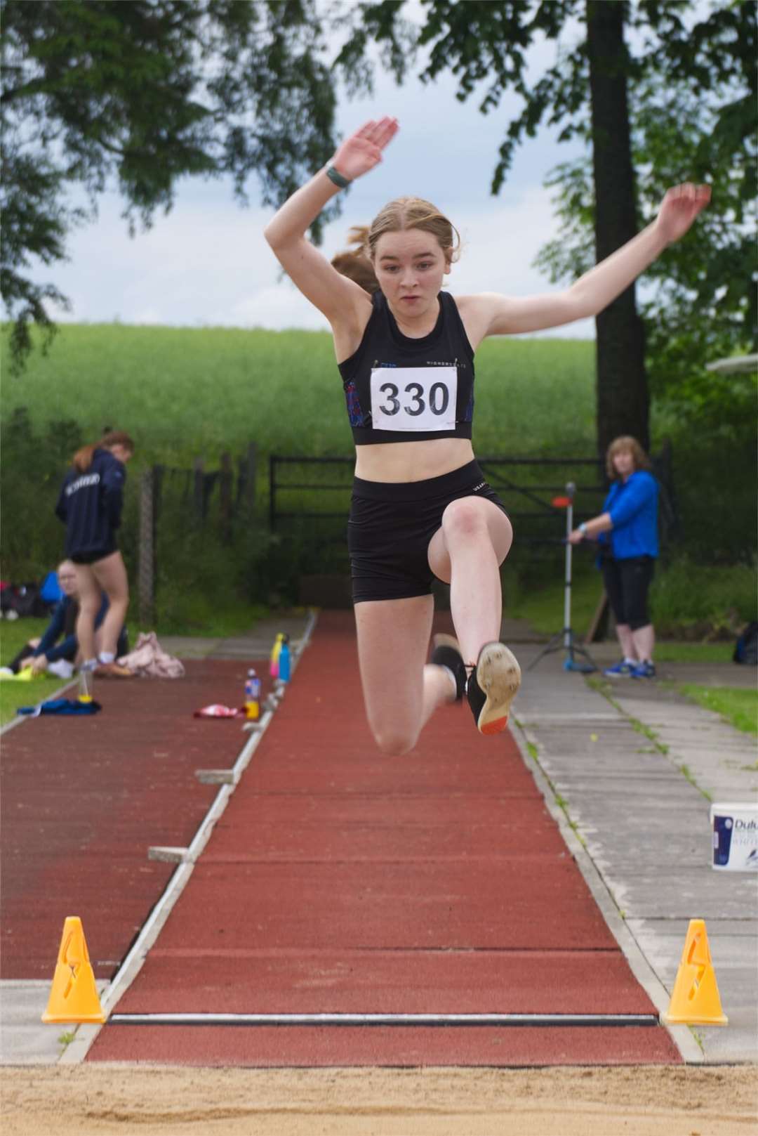 Jenna Gage won the long jump. Picture: Kyle Wilkinson