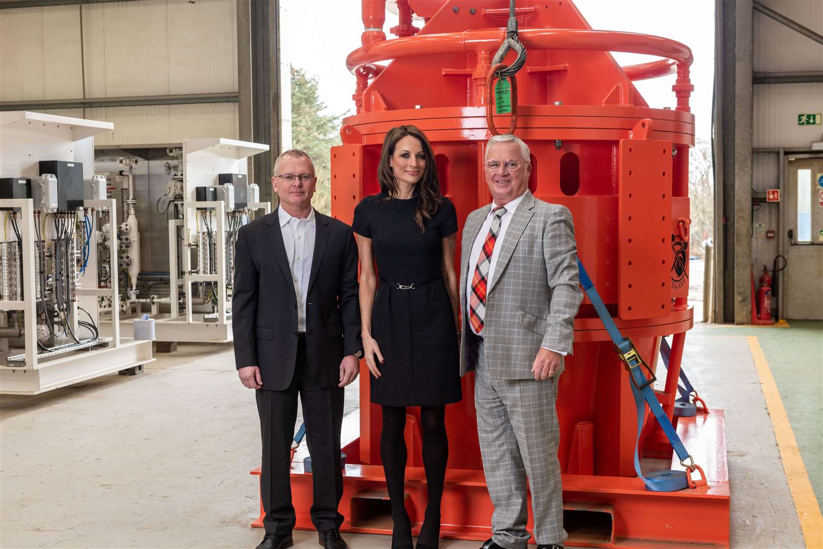 Mike McCafferty, JBS managing director, Jo McIntosh, JBS sales & marketing manager and Alex Whyte, operations director at JBS … and its Sea Axe technology.