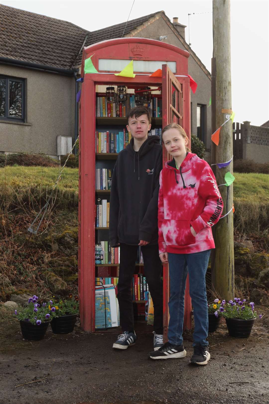 Fintry Book Nook has come together thanks to the efforts of Ollie and Harry Ferguson.. Picture: David Porter