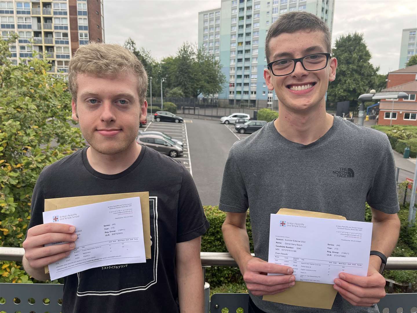 Twin brothers Thomas and Daniel Beech are both heading to top universities following their A* A-level results (Rod Minchin/PA)