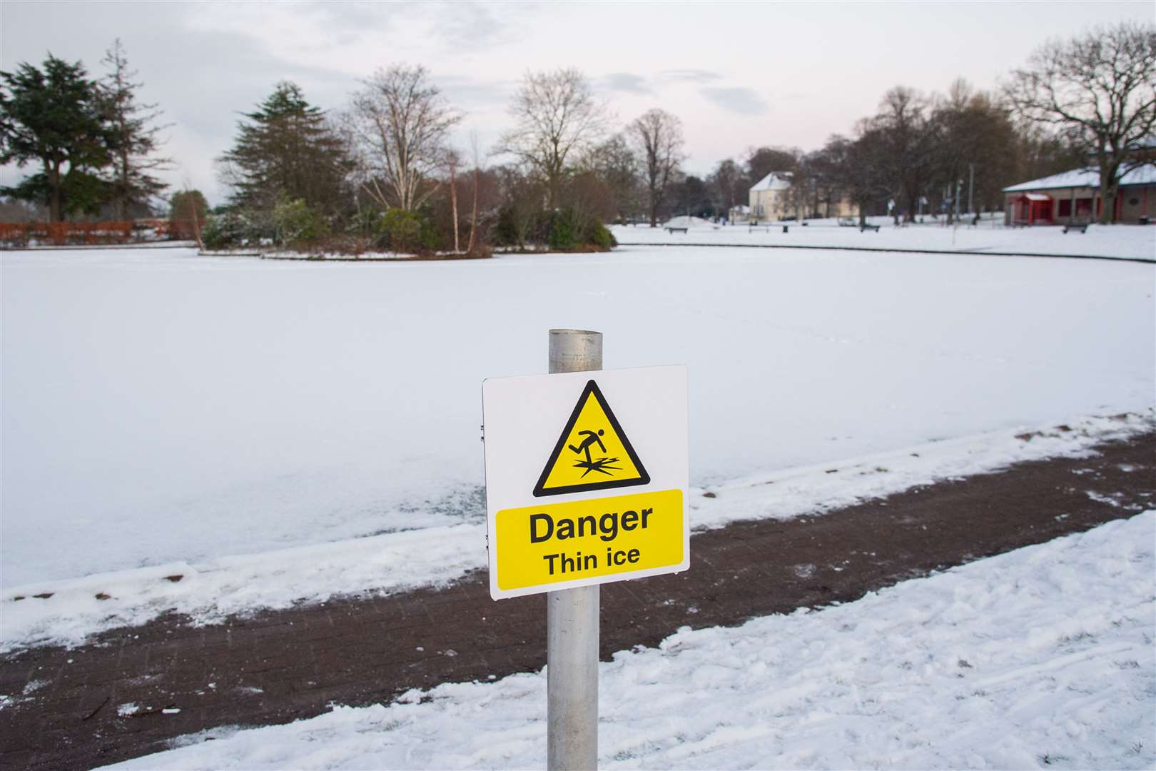 Water Safety Scotland is urging people to stay clear of iced-over ponds and other tracts of water. Picture: Daniel Forsyth