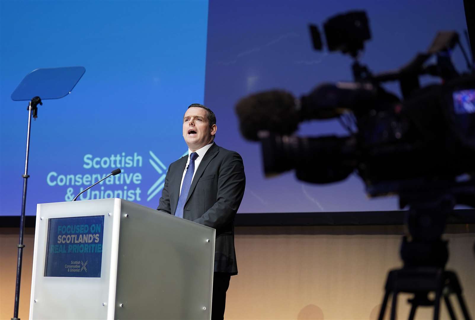 Scottish Conservative leader Douglas Ross used his party conference speech to make a pitch to voters (Andrew Milligan/PA)