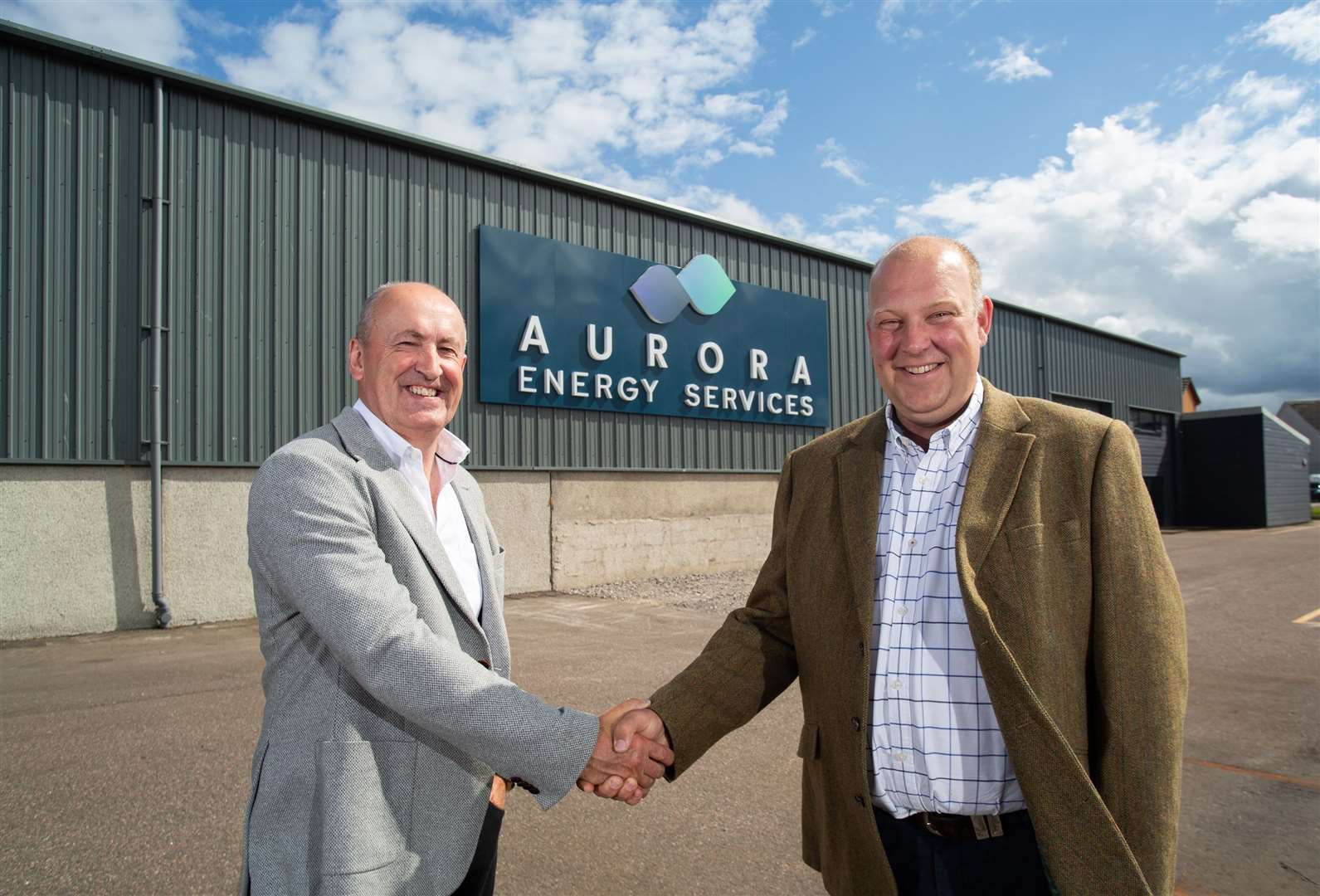 Aurora Energy Services chief executive officer, Doug Duguid (left) with Northern Marine Services owner Alasdair Noble.