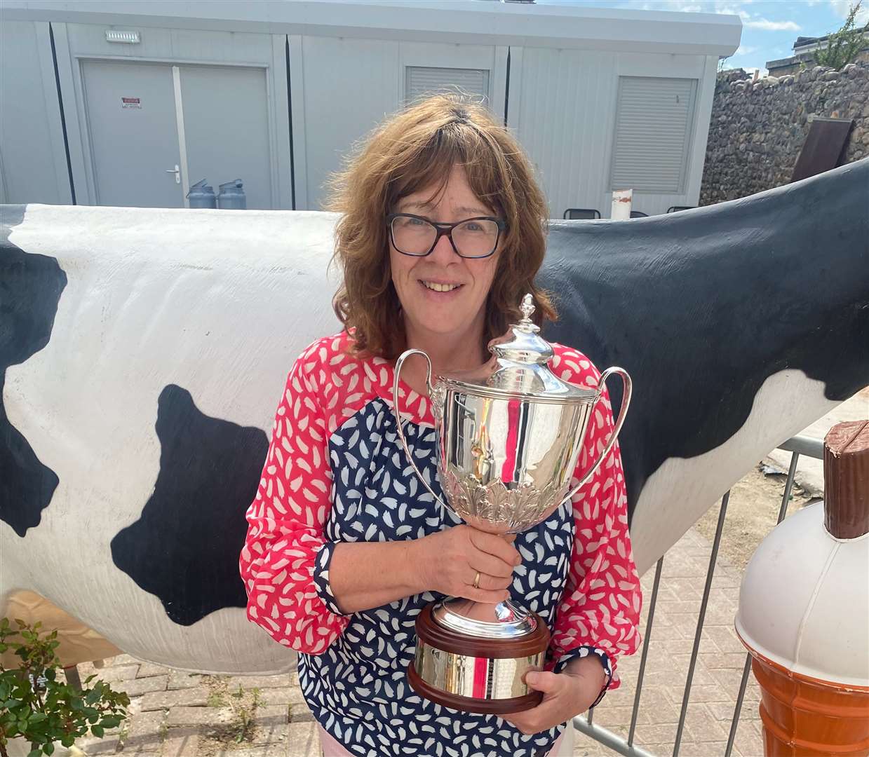 Fochabers Ice Cream Parlour owner Sheila Gray with her trophy.