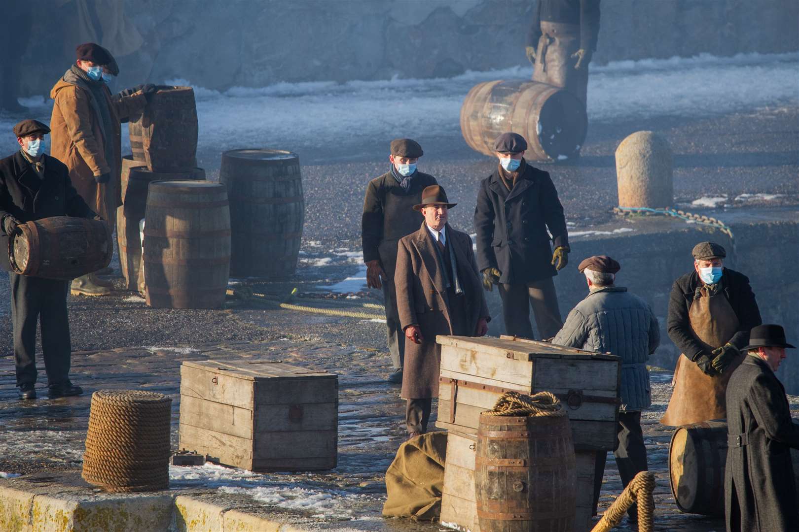 The final day of Peaky Blinders filming in Portsoy on Friday, February 12. Picture: Daniel Forsyth.