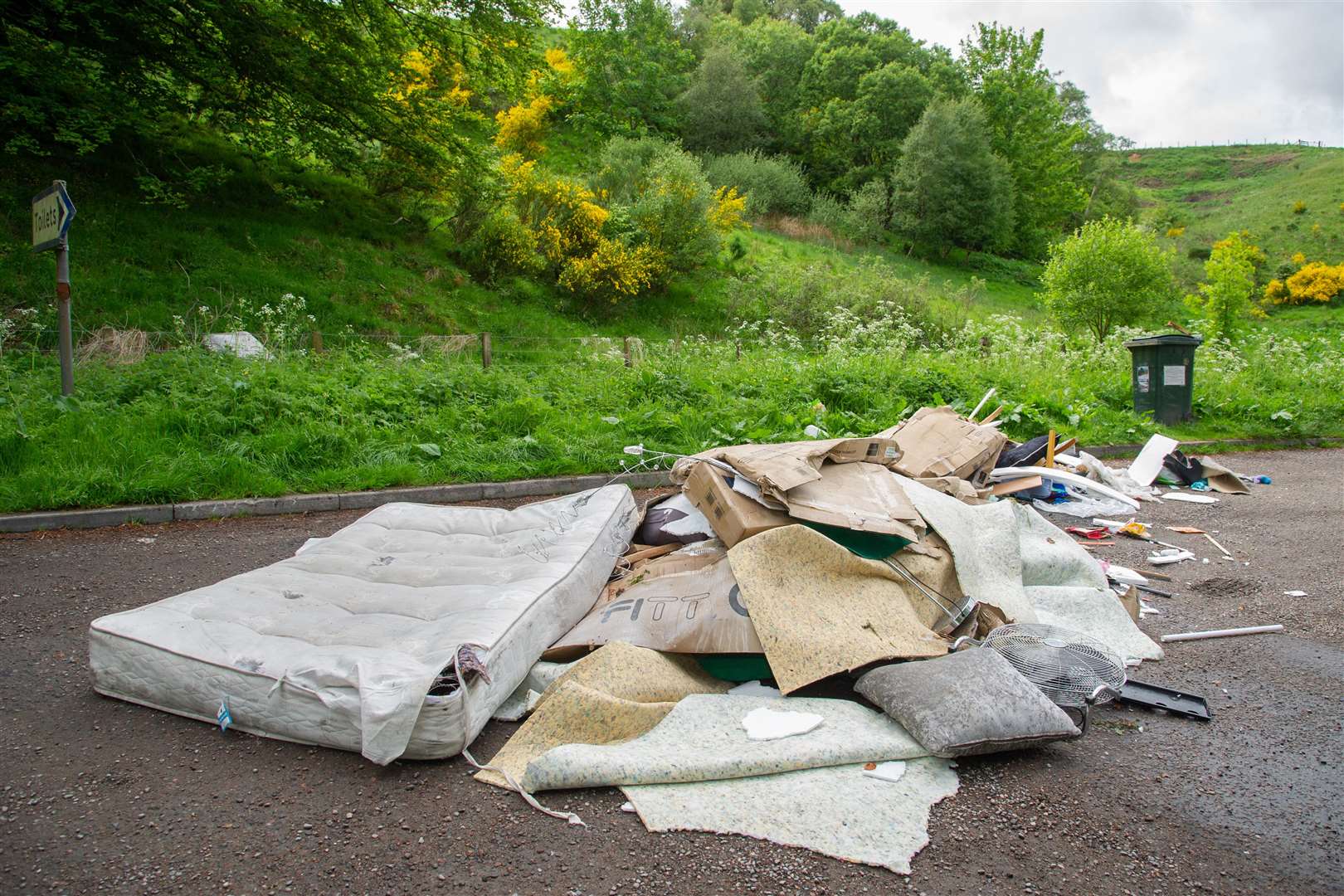 A large amount of rubbish was dumped in the layby to the East of Keith, heading towards Huntly...Picture: Daniel Forsyth..