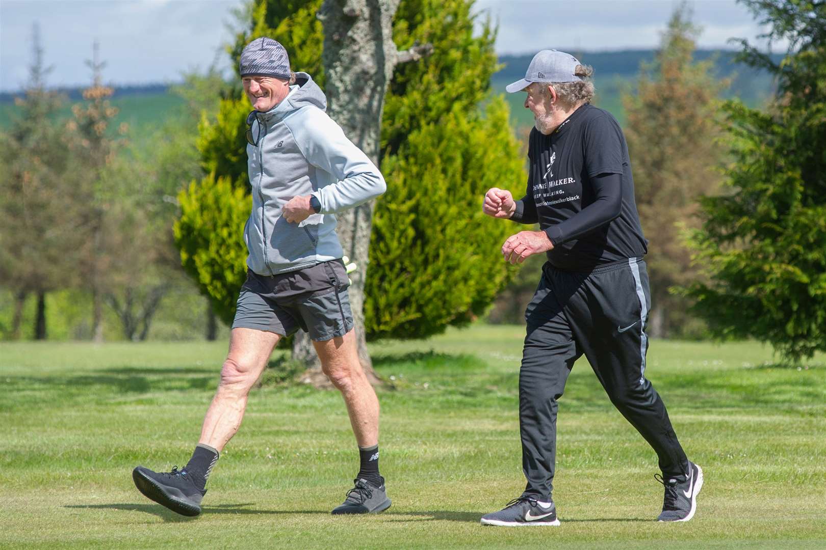 Former Scotland football captain Colin Hendry joins Eric Sharp for a couple of laps. Picture: Daniel Forsyth