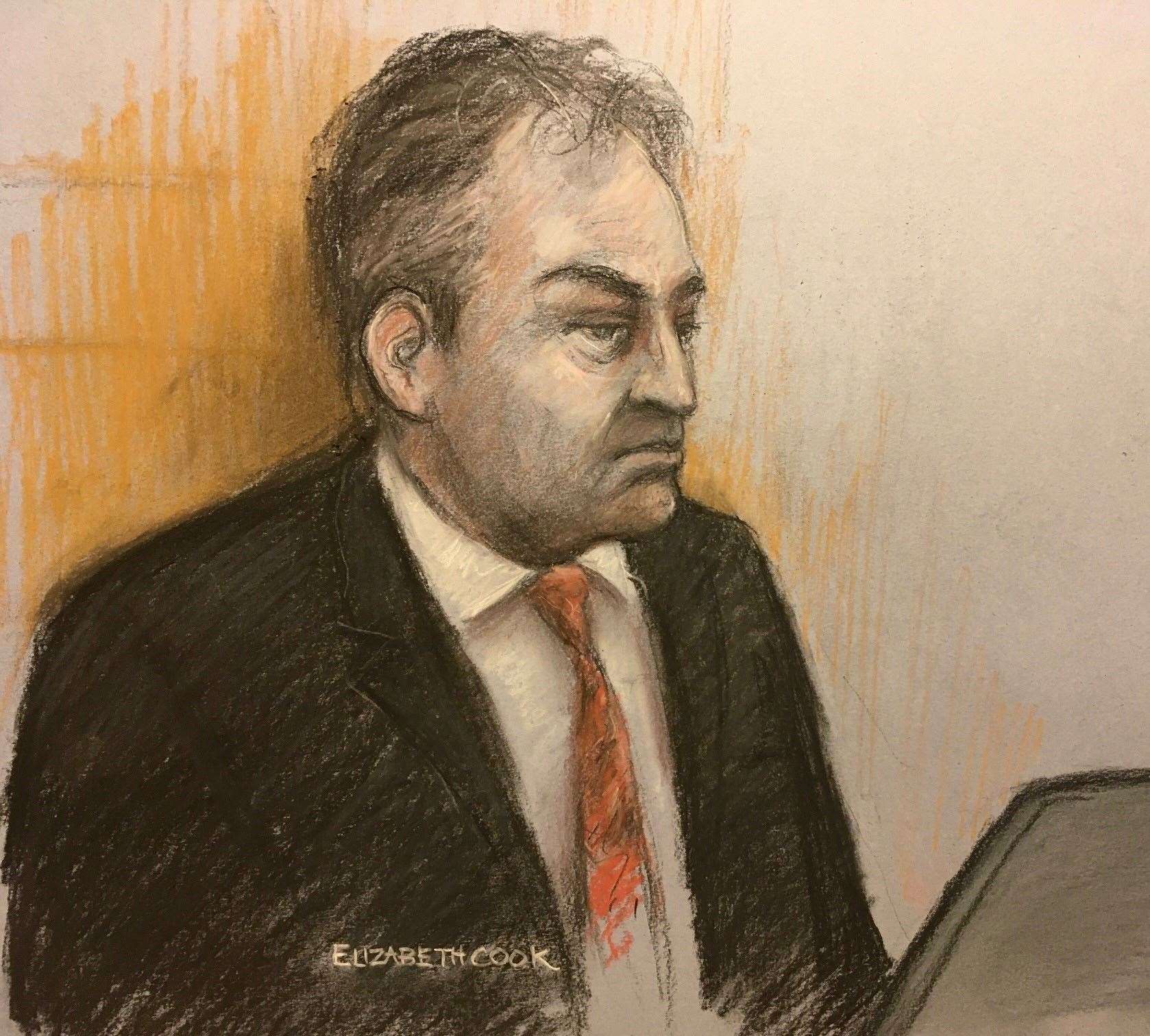 Court artist sketch of Mr Justice Warby during the hearing at the Royal Courts of Justice (Elizabeth Cook/PA)