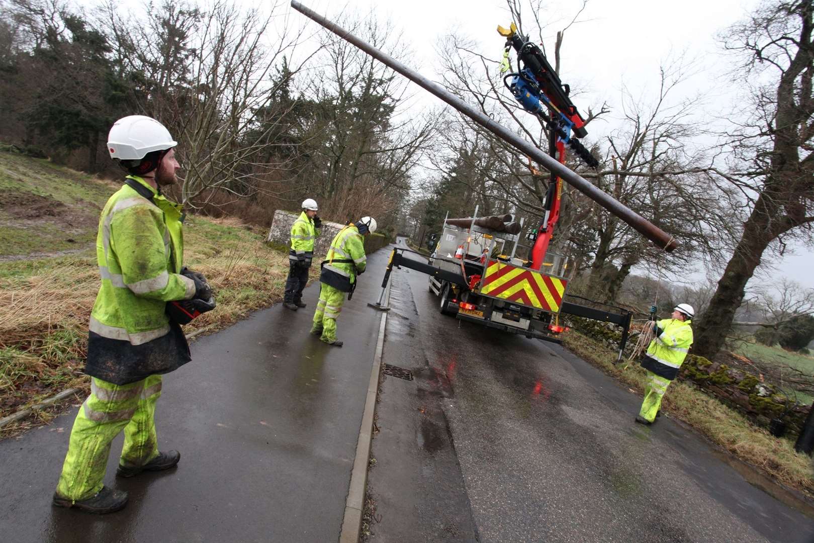 Engineers worked around the clock in atrocious weather conditions to repair storm damage in north-east Scotland.