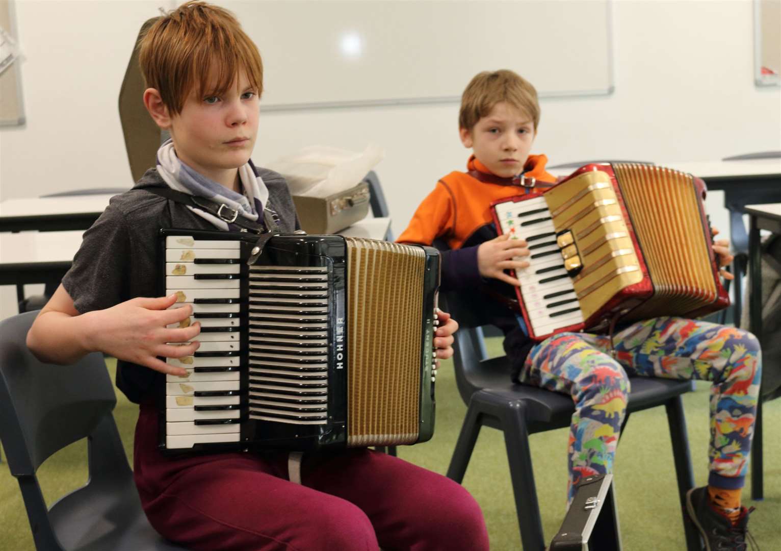 Accordion classes always see a lot of youngsters eager to learn to play.