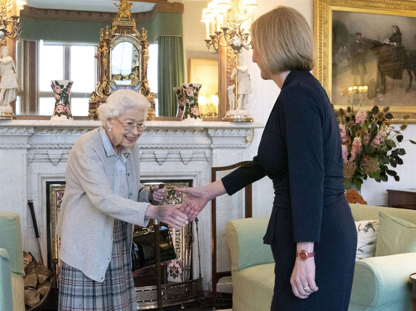 The Queen on duty as she welcomes Liz Truss during an audience at Balmoral (Jane Barlow/PA)