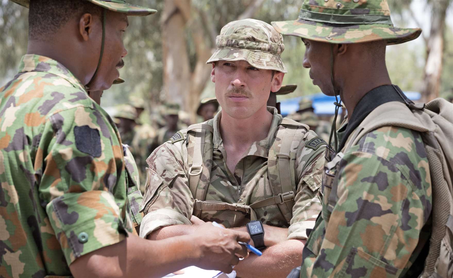 RAF Regiment personnel in Nigeria with their Nigerian Air Force Regiment counterparts.