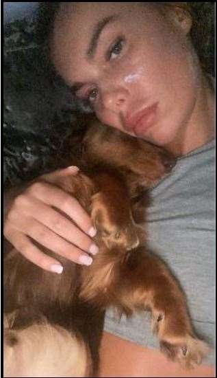 Ashley Dale with her dachshund Darla, taken less than an hour before her death (Merseyside Police/PA)