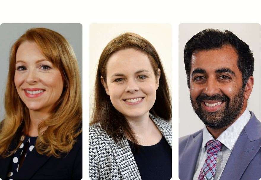 The candidates from left: Ash Regan, Kate Forbes, Humza Yousaf.